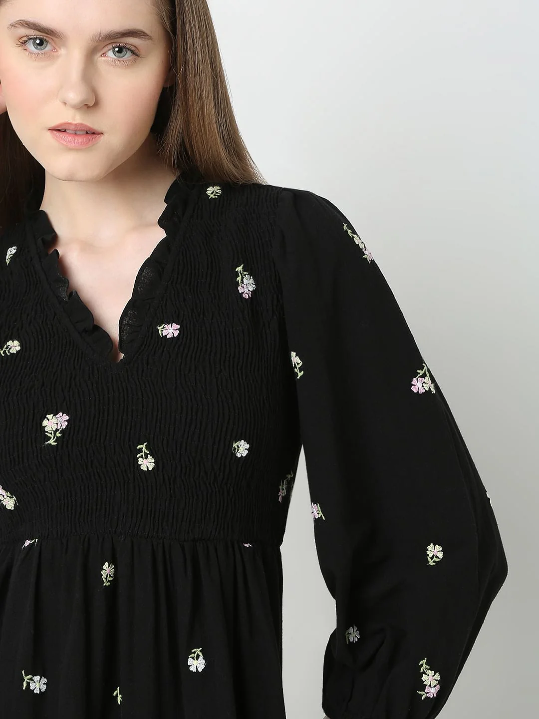 Black Printed Midi Dress - Image 5