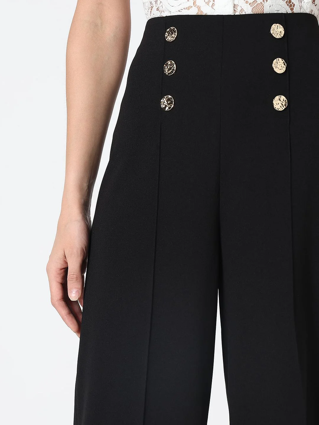 Black High Rise Wide Leg Pants - Image 6