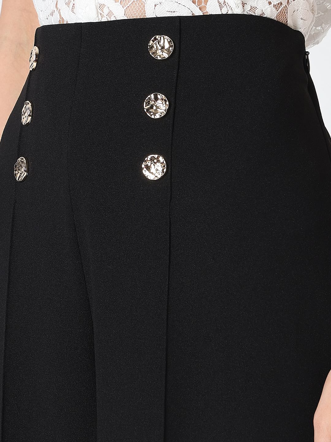 Black High Rise Wide Leg Pants - Image 8