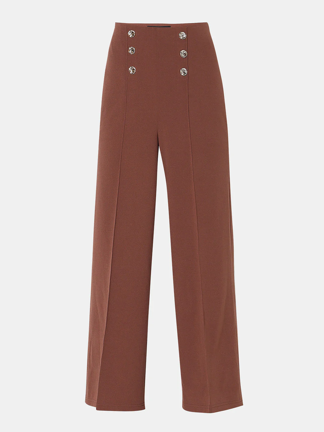 Brown High Rise Straight Fit Pants - Image 7