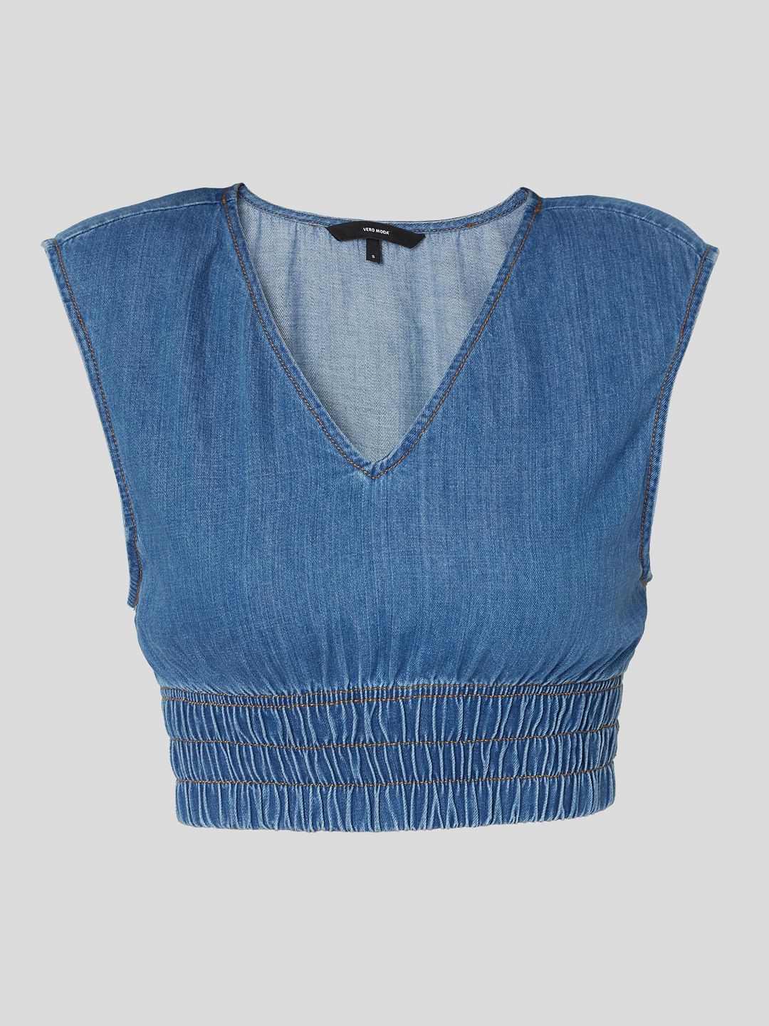 Blue Denim Crop Top - Image 7
