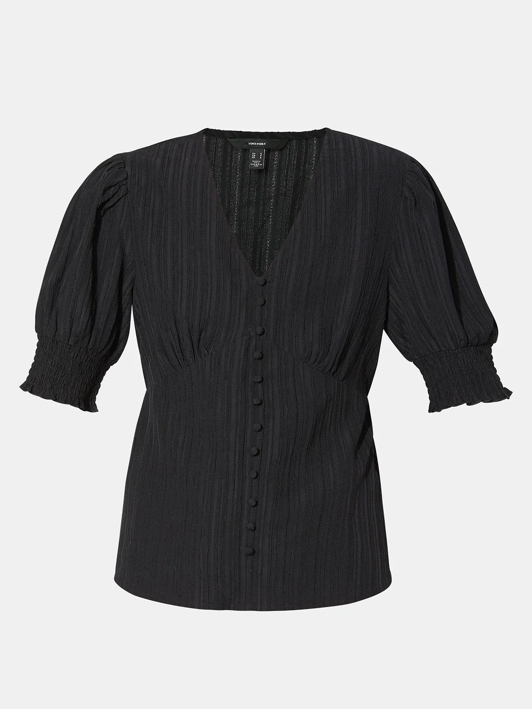 Black V-Neck Striped Top - Image 7