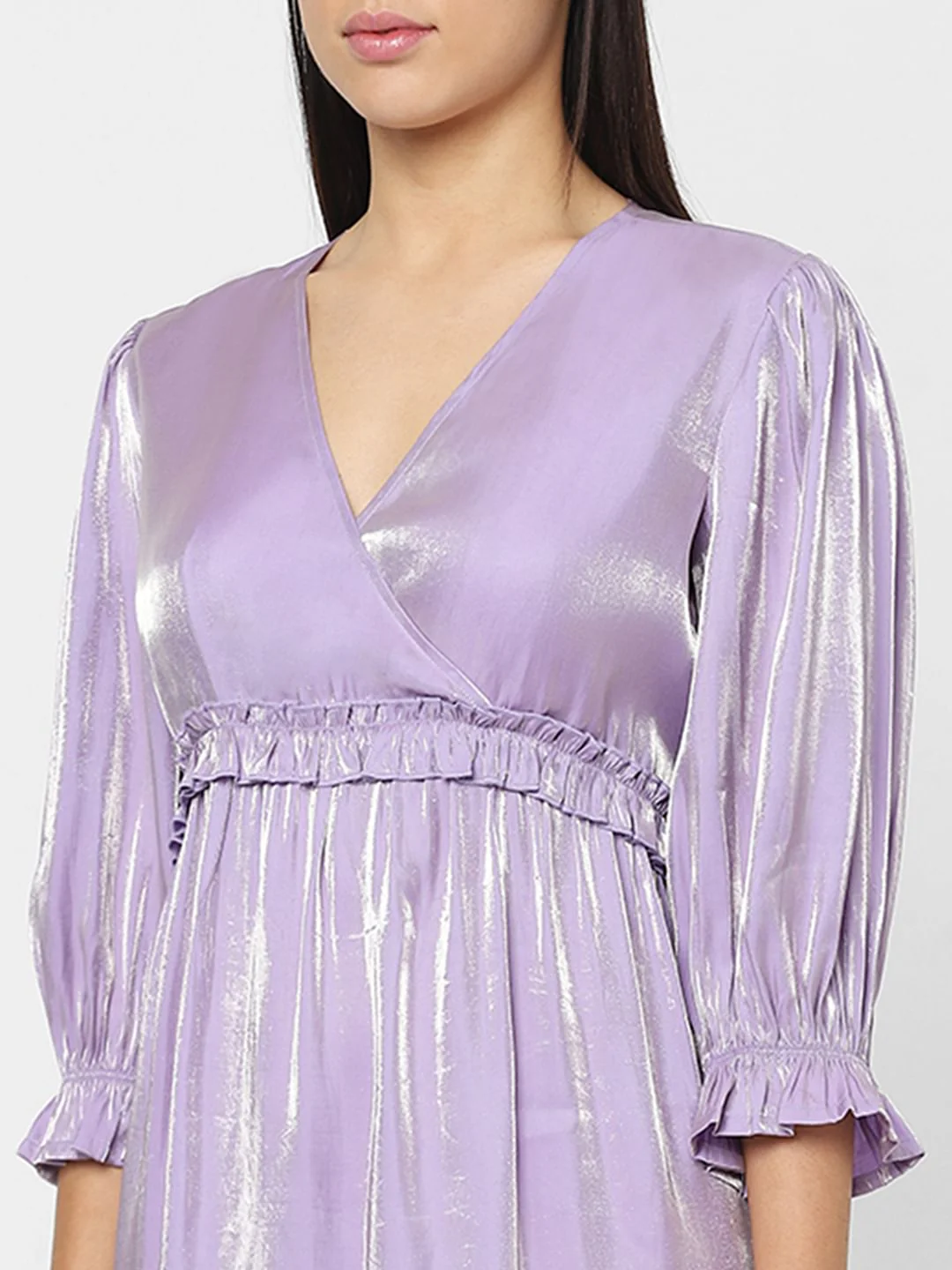 Purple Frilled Midi Dress - Image 5