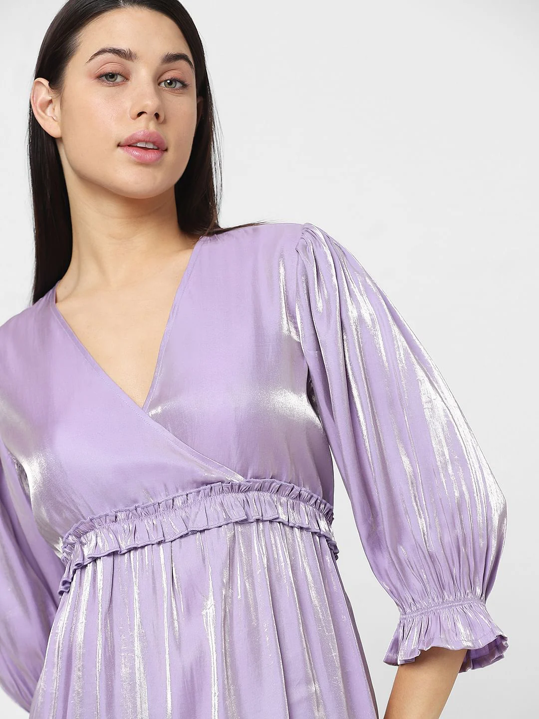 Purple Frilled Midi Dress - Image 6