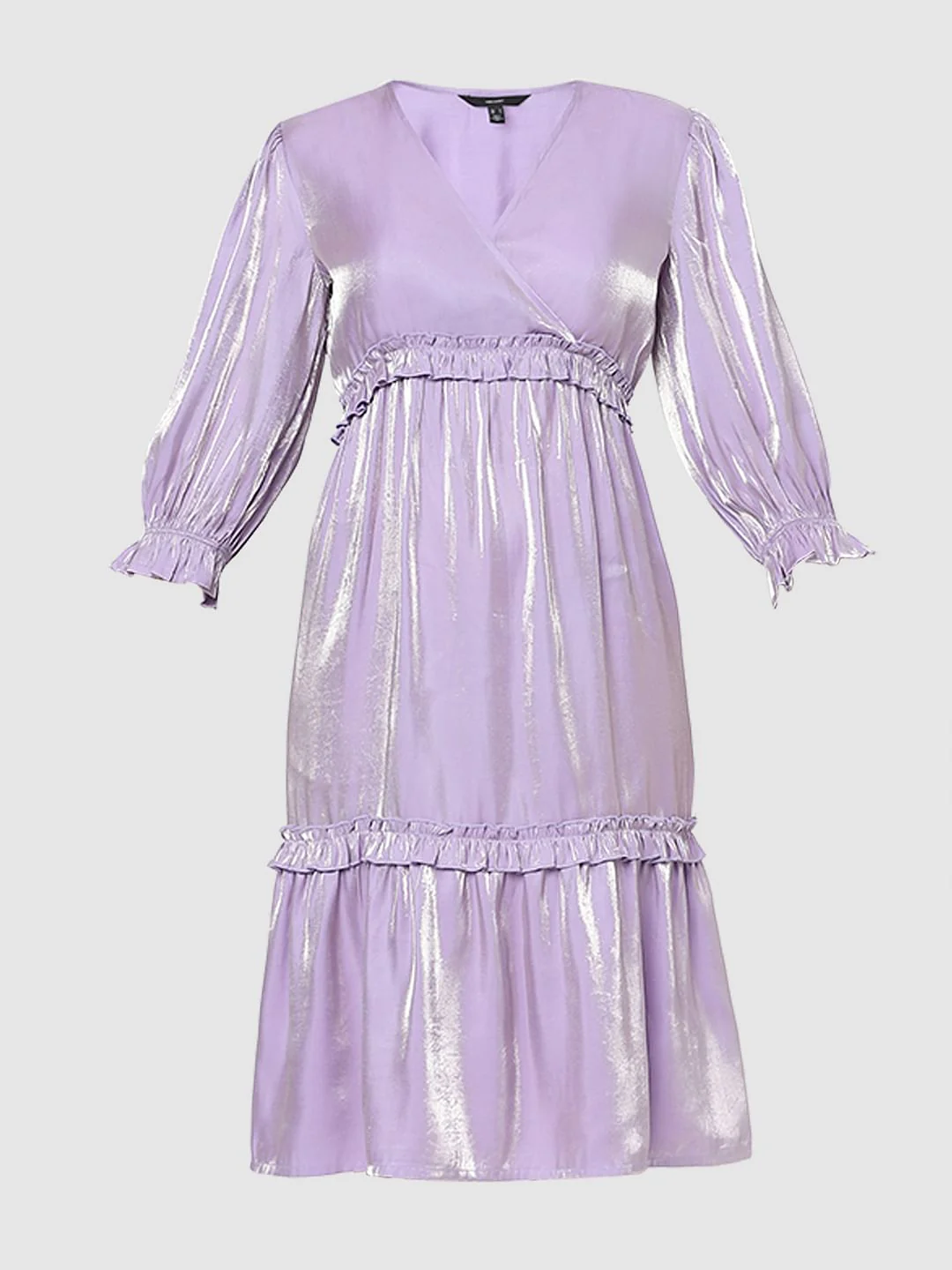 Purple Frilled Midi Dress - Image 7