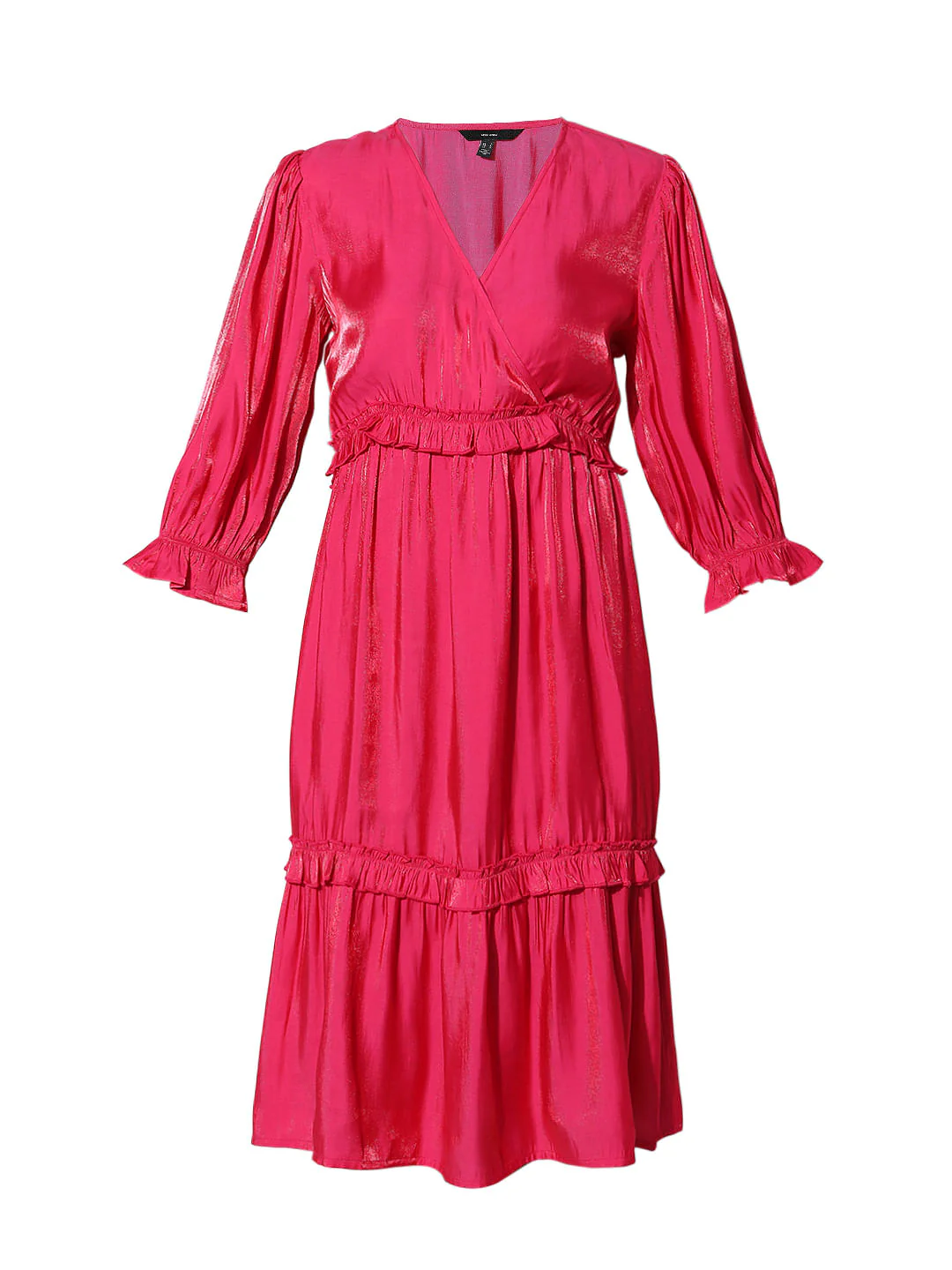 Pink Frilled Midi Dress - Image 6