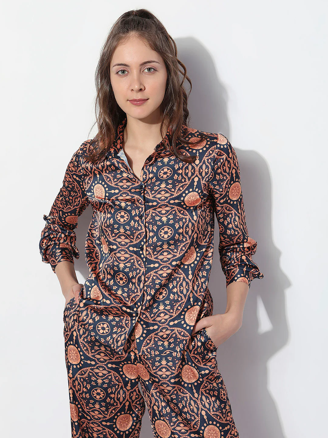 Blue All Over Print Co-Ord Set Shirt - Image 2
