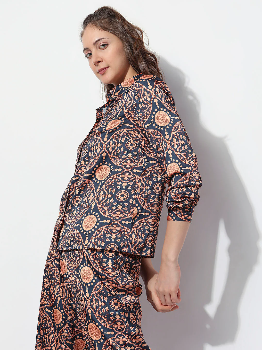 Blue All Over Print Co-Ord Set Shirt - Image 3