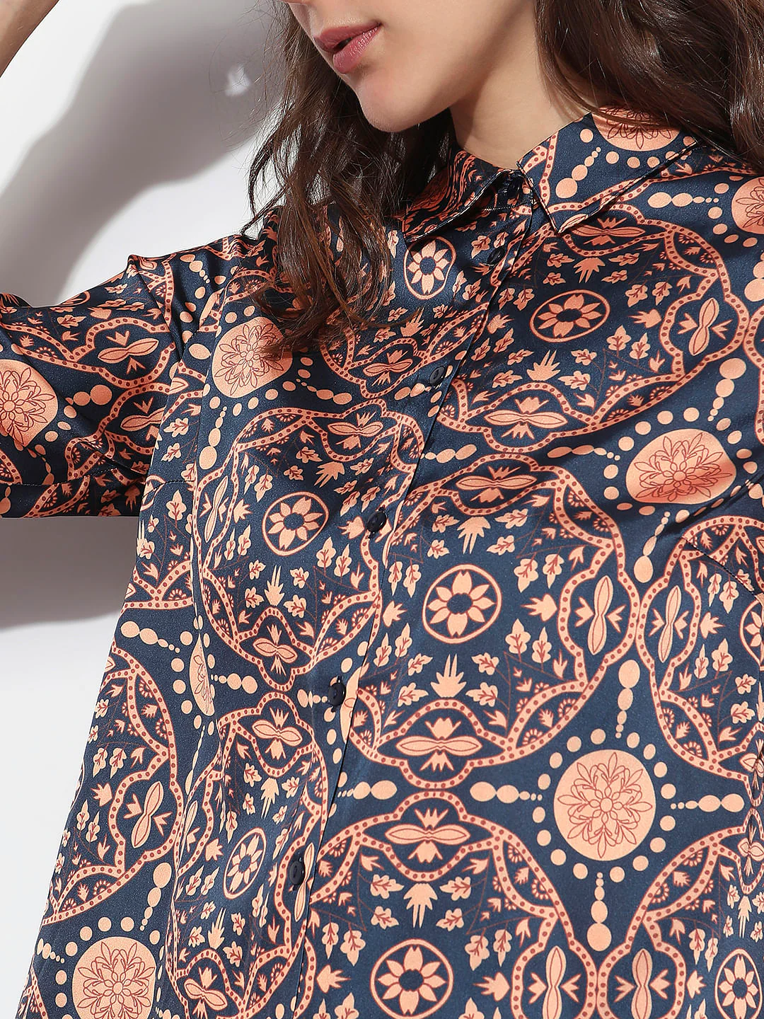 Blue All Over Print Co-Ord Set Shirt - Image 6