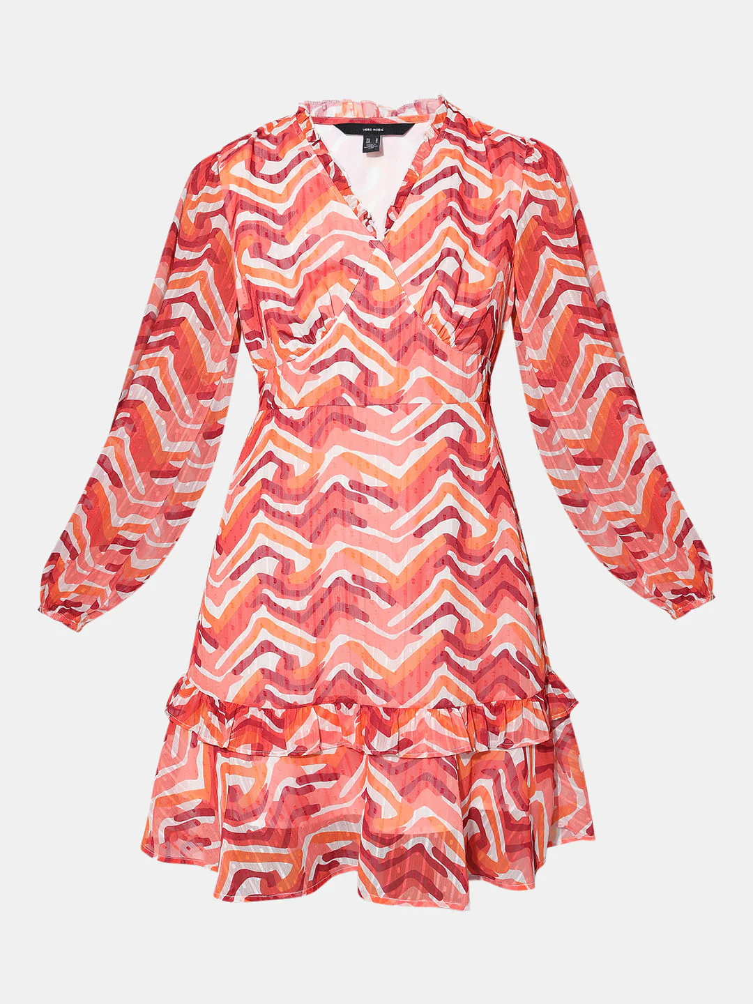 Orange Printed Mini Dress - Image 7