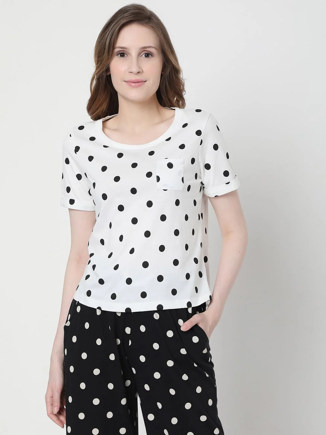 Monochrome Polka Dot Pyjama Set - Image 2