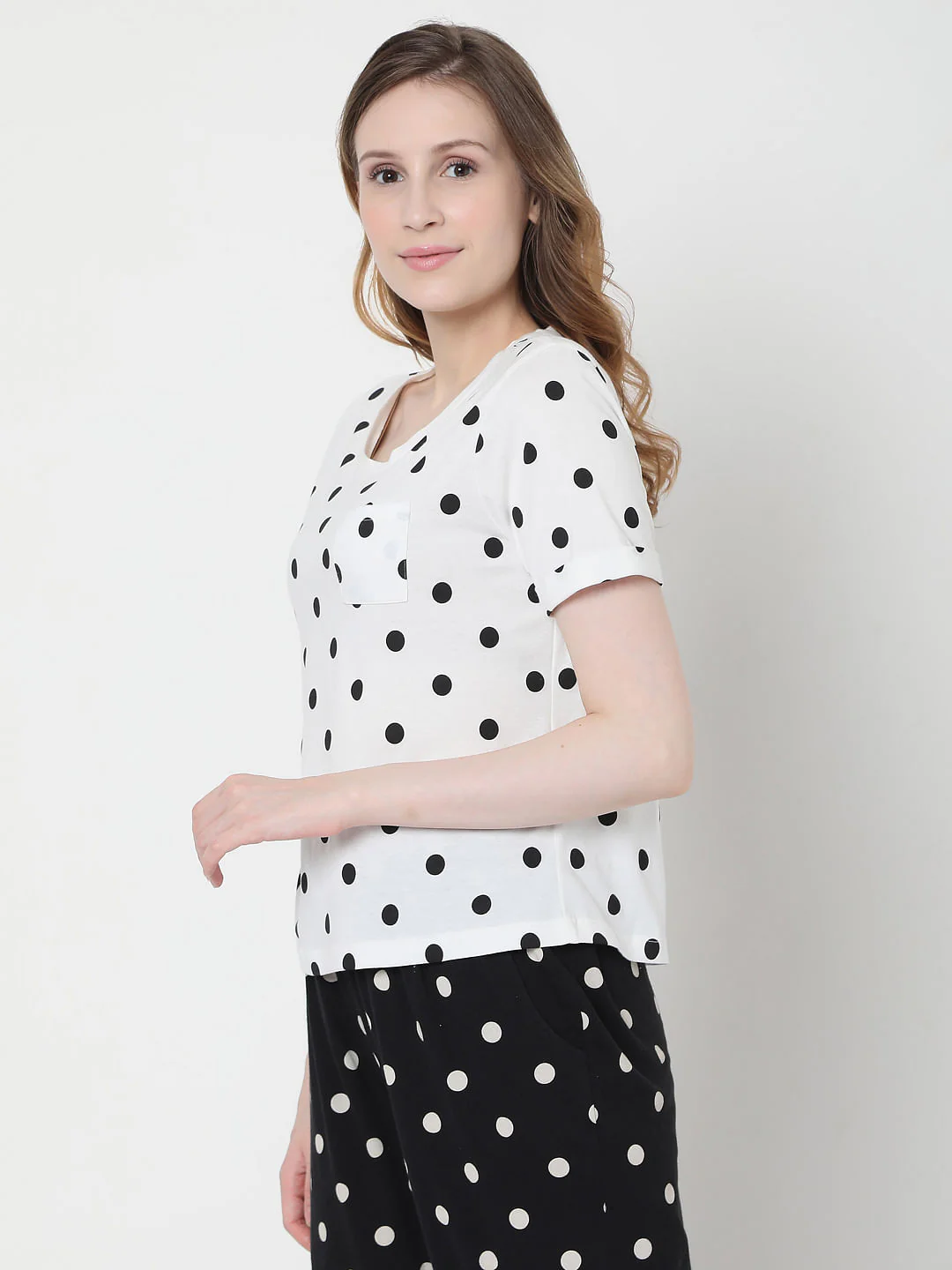 Monochrome Polka Dot Pyjama Set - Image 3