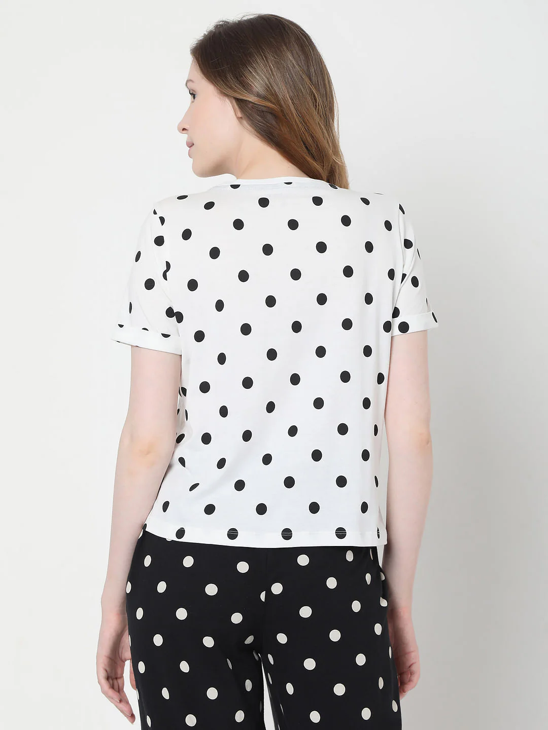Monochrome Polka Dot Pyjama Set - Image 4