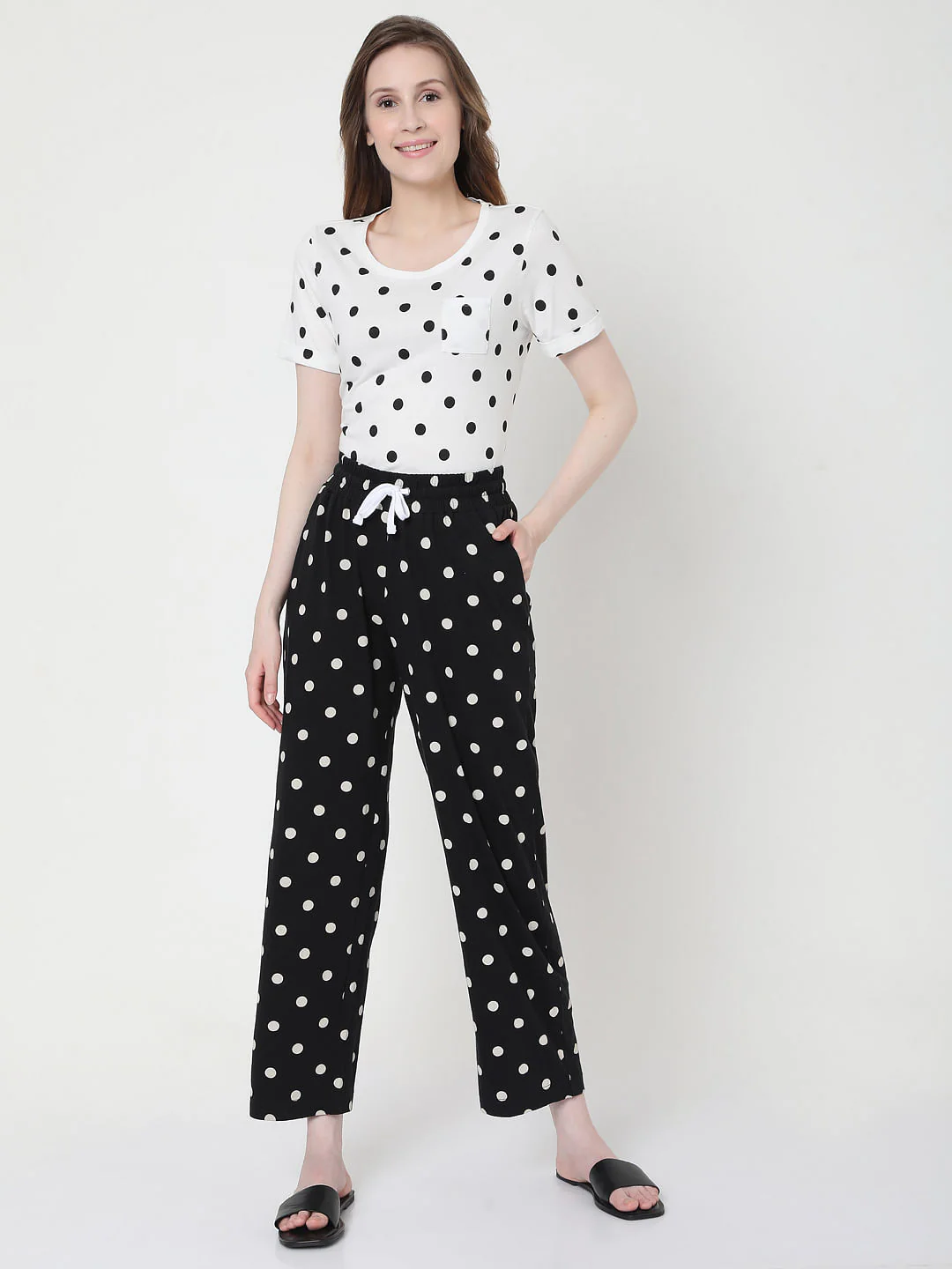Monochrome Polka Dot Pyjama Set - Image 5