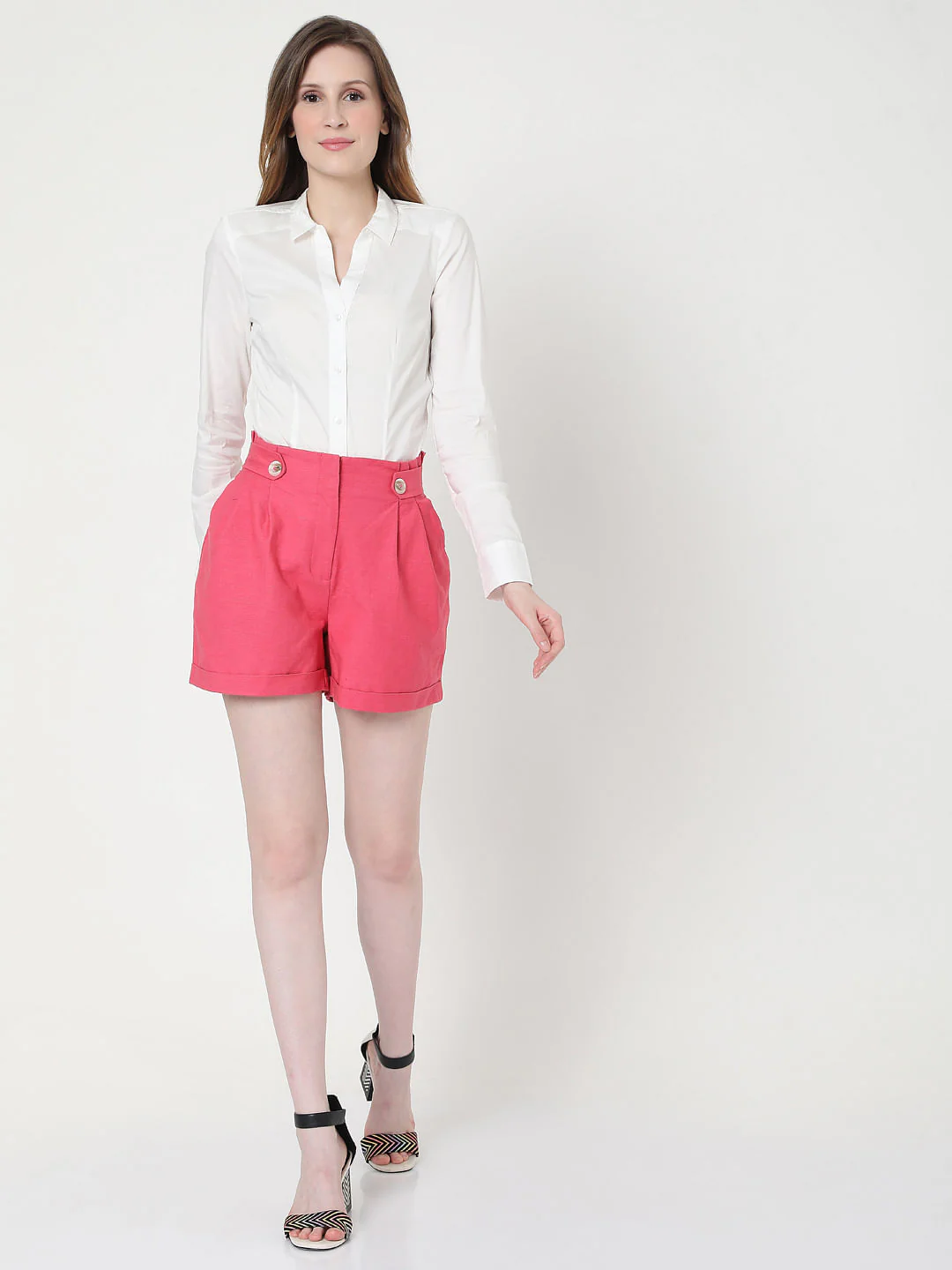 Pink Paperbag High Waist Co-Ord Set Shorts - Image 6