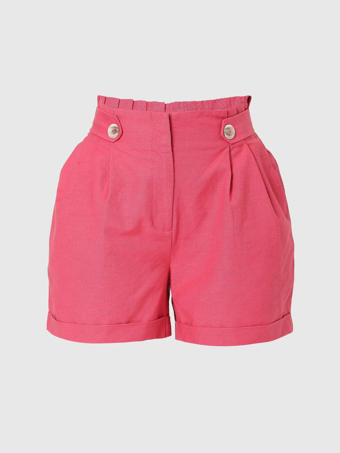 Pink Paperbag High Waist Co-Ord Set Shorts - Image 7