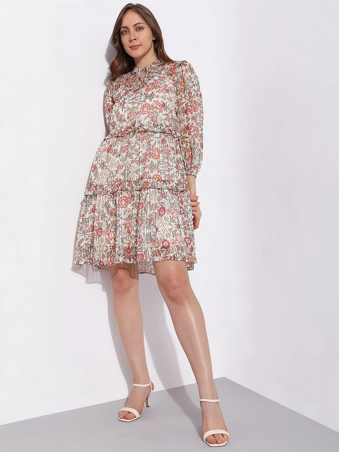 Orange Floral Print Shift Dress - Image 5