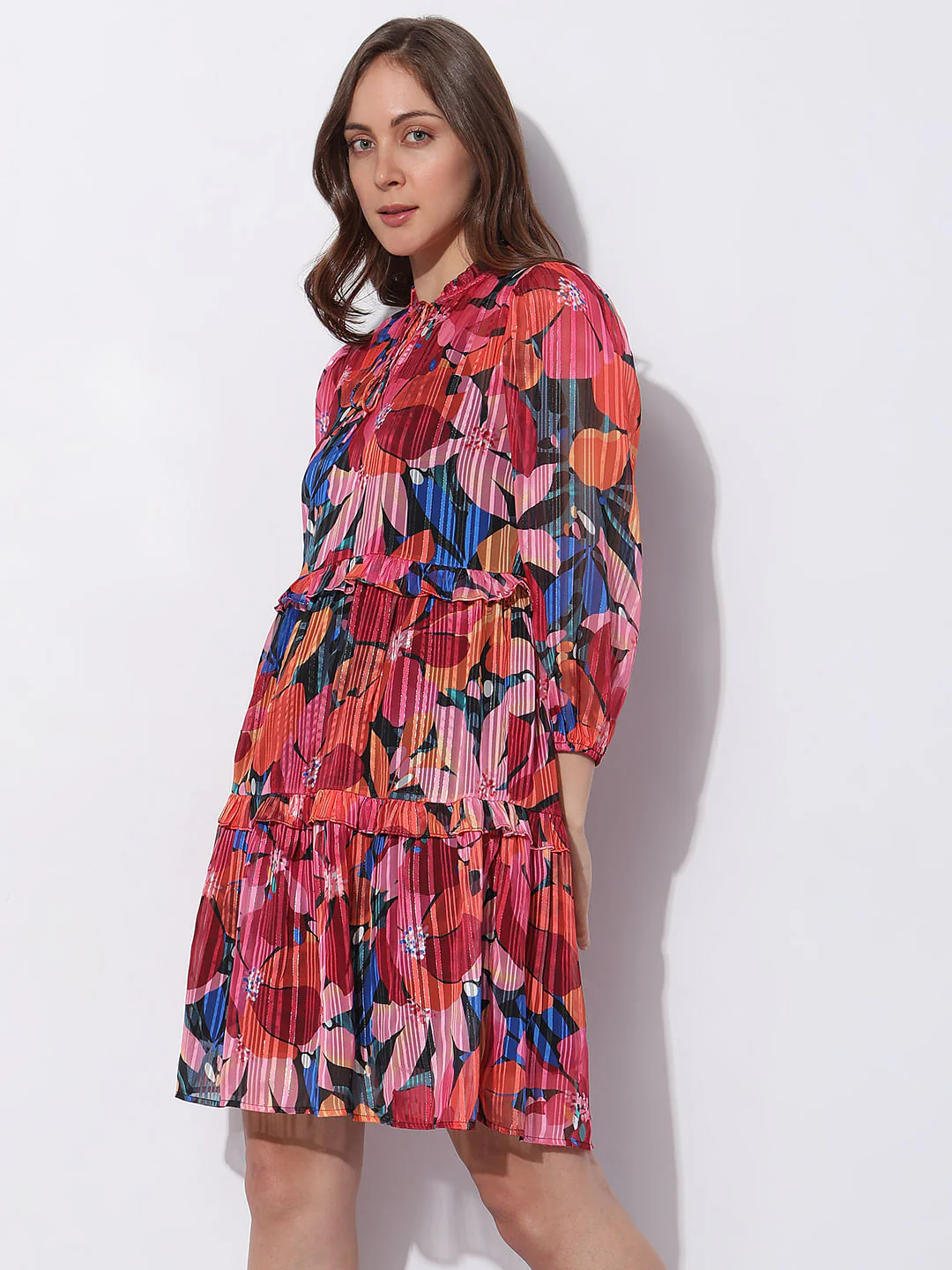 Pink Floral Print Shift Dress - Image 3