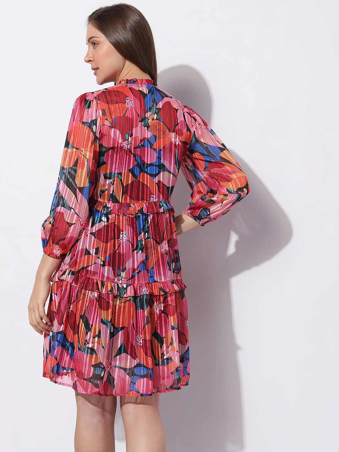 Pink Floral Print Shift Dress - Image 4