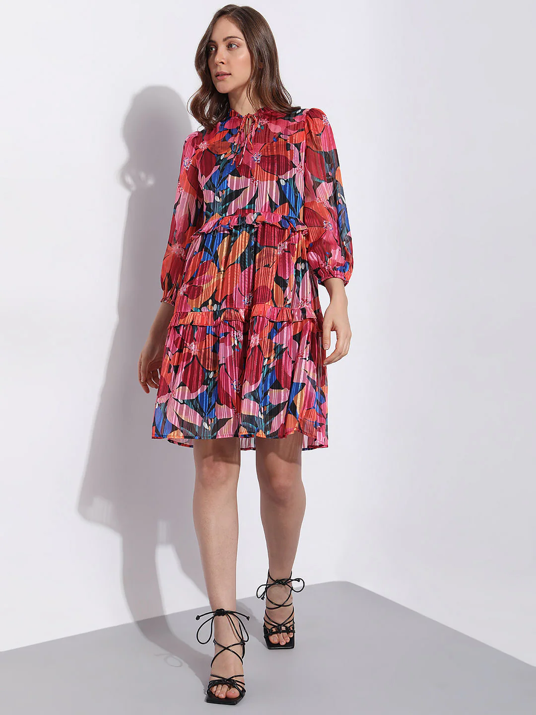 Pink Floral Print Shift Dress - Image 5