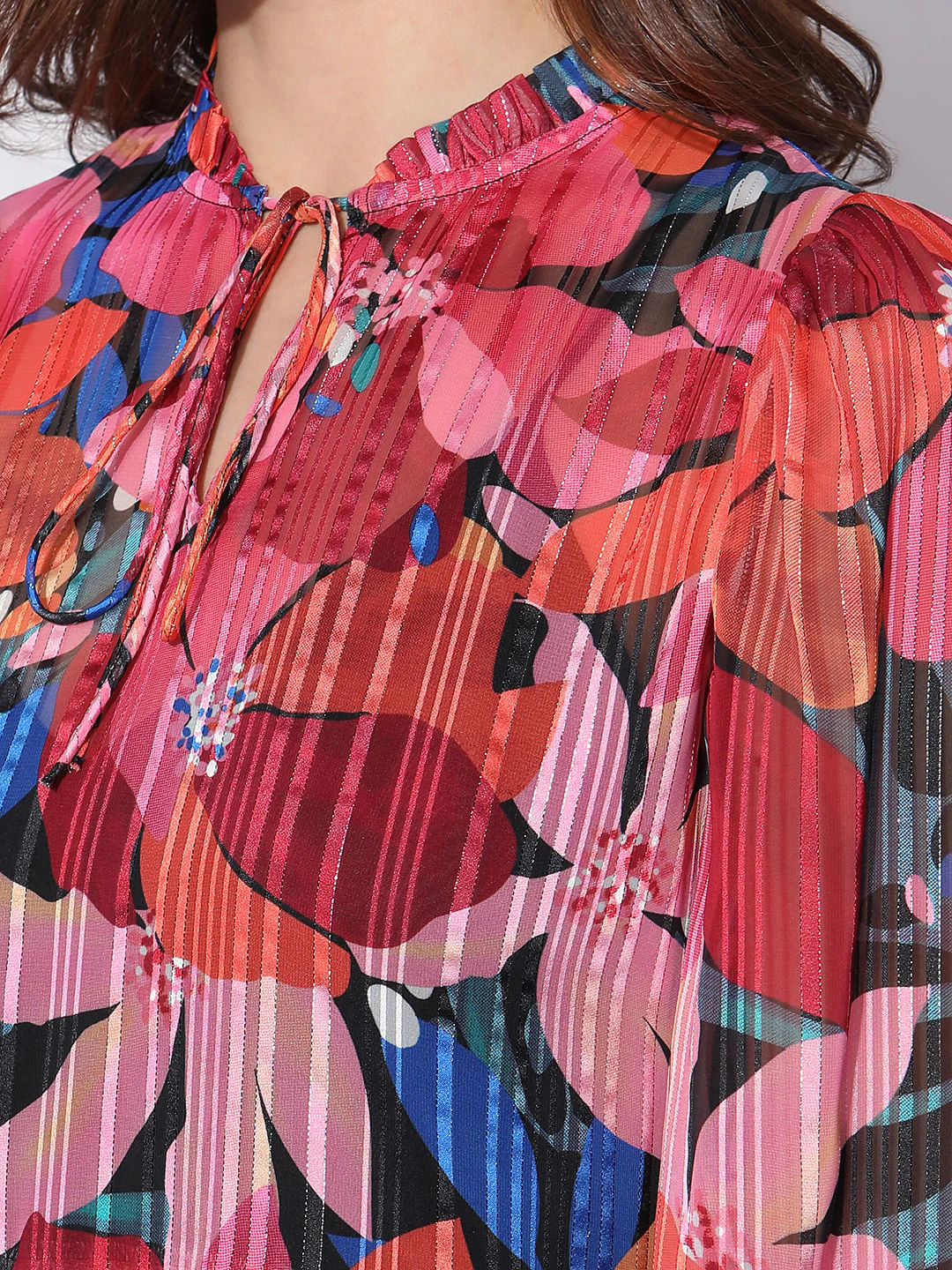 Pink Floral Print Shift Dress - Image 8