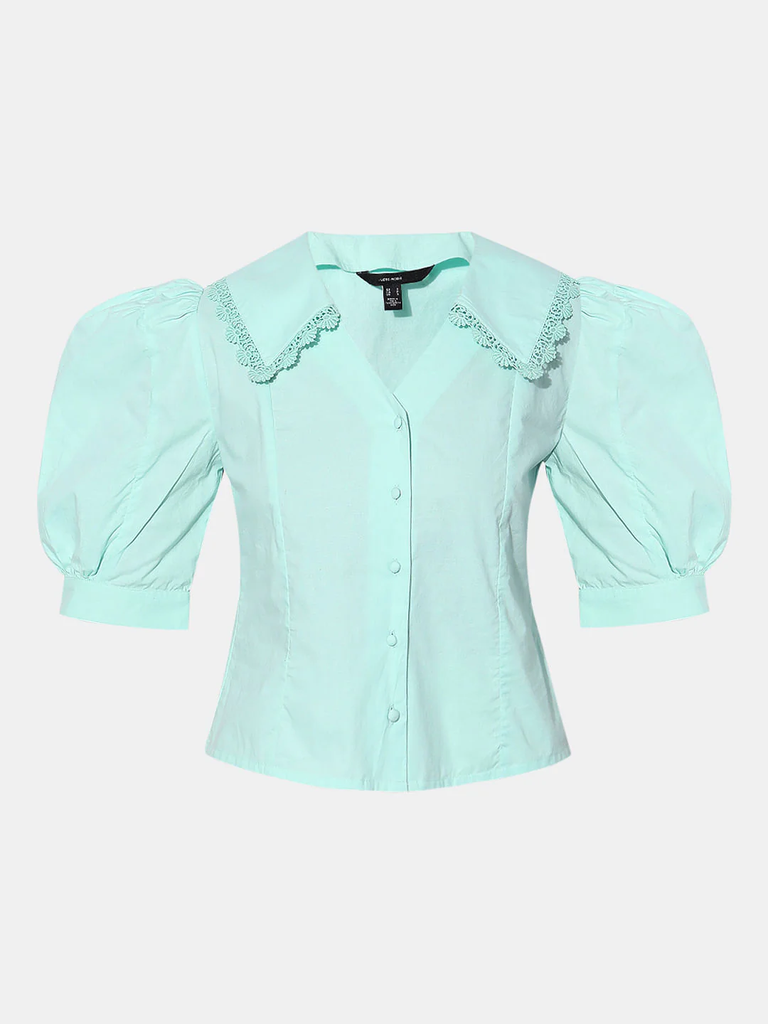 Sea Blue Puff Sleeves Top - Image 7