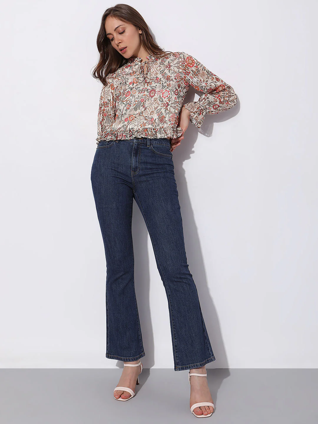 Orange Floral Print Top - Image 5