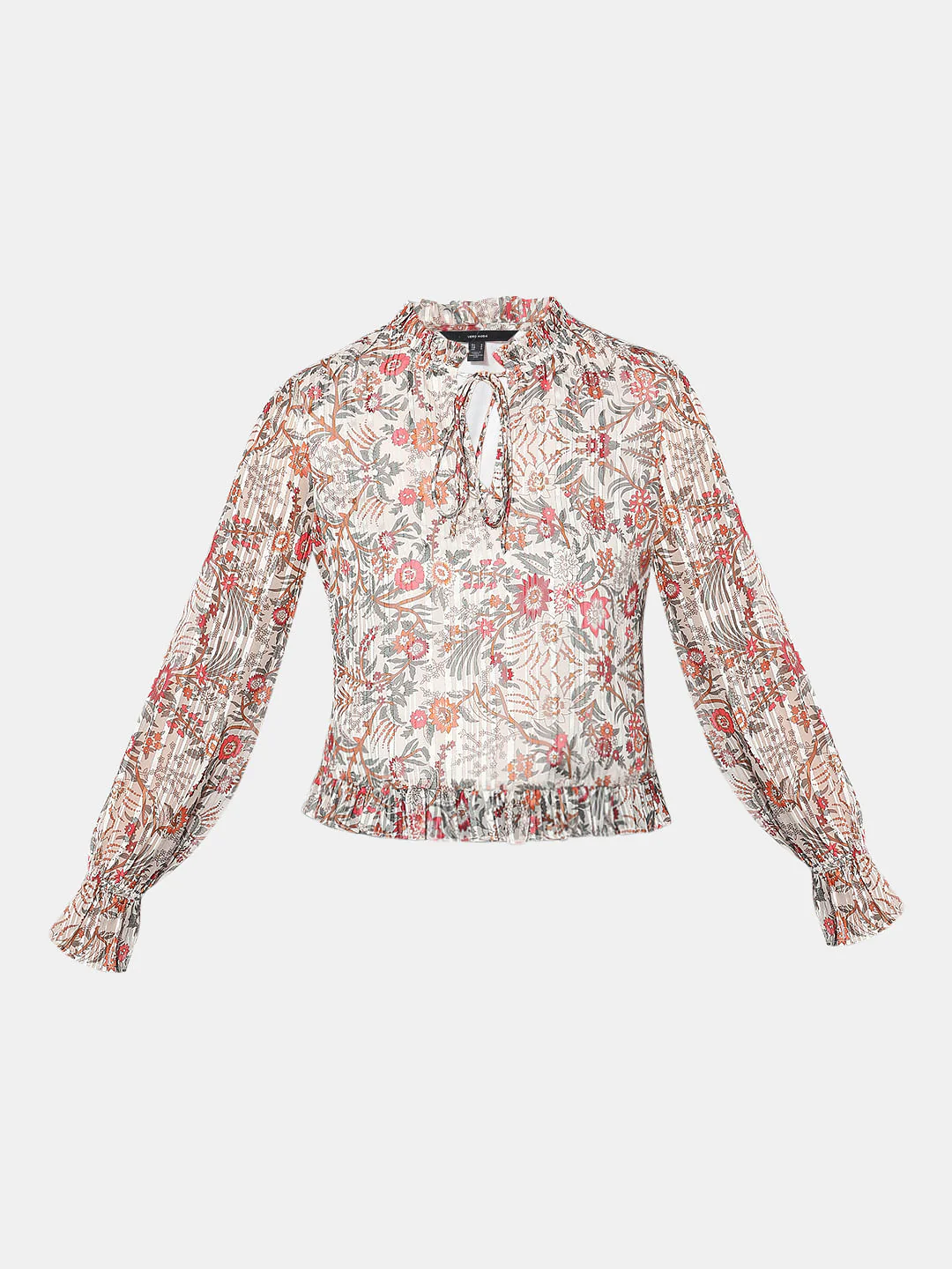 Orange Floral Print Top - Image 7