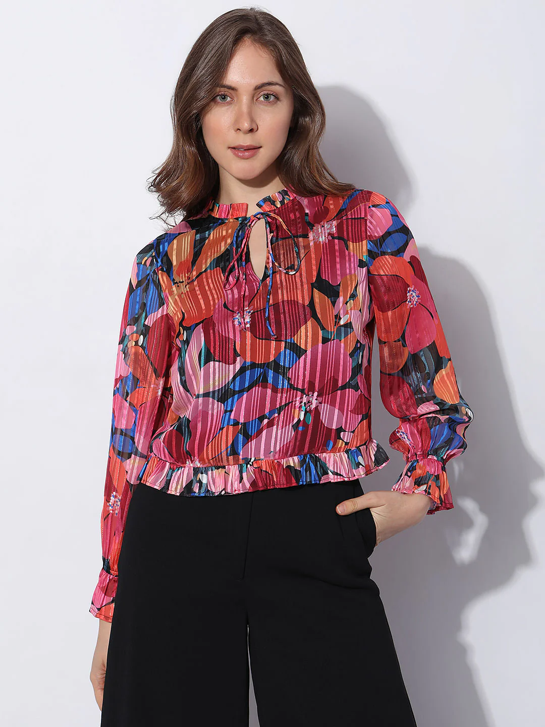 Pink Floral Print Top - Image 2