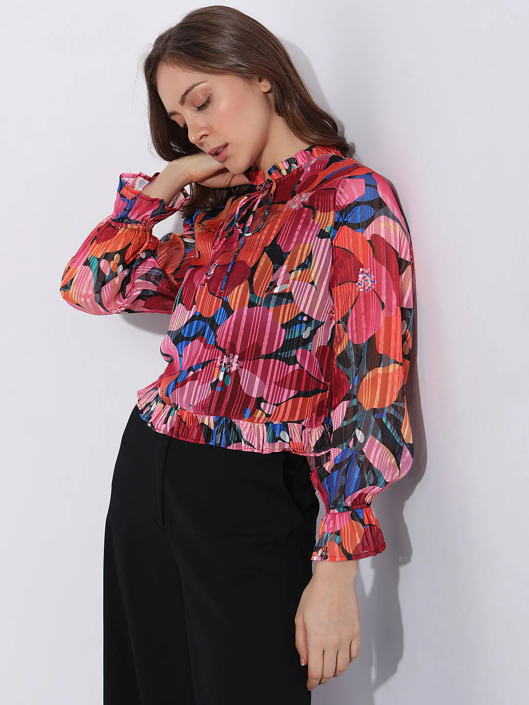 Pink Floral Print Top - Image 3