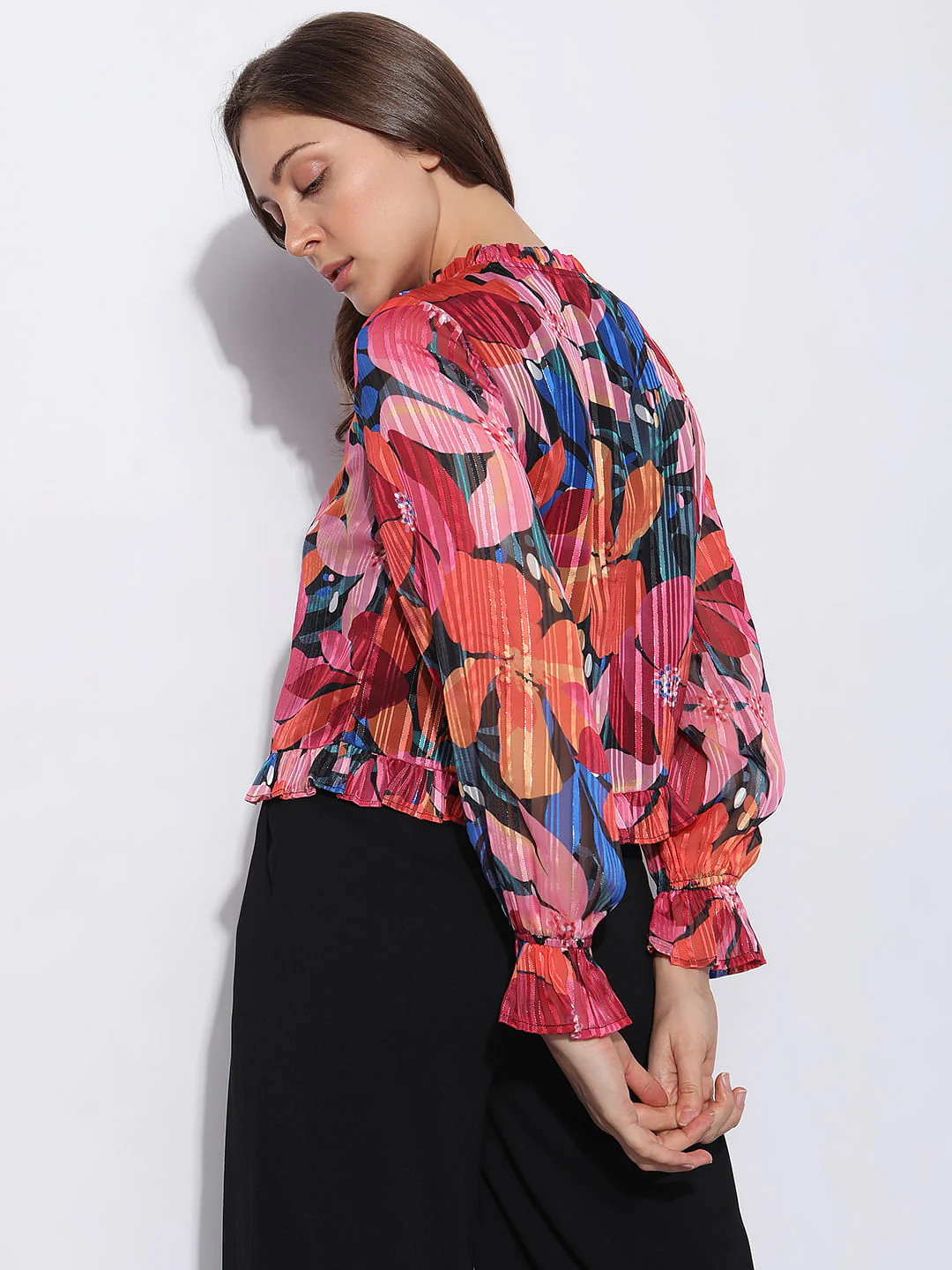 Pink Floral Print Top - Image 4