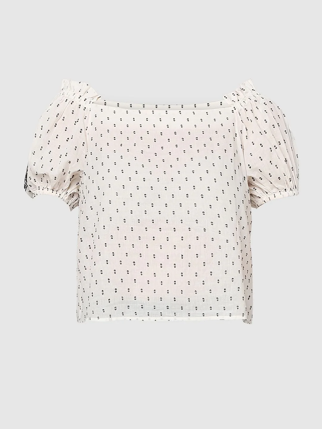 White Embroidered Off-Shoulder Top - Image 8