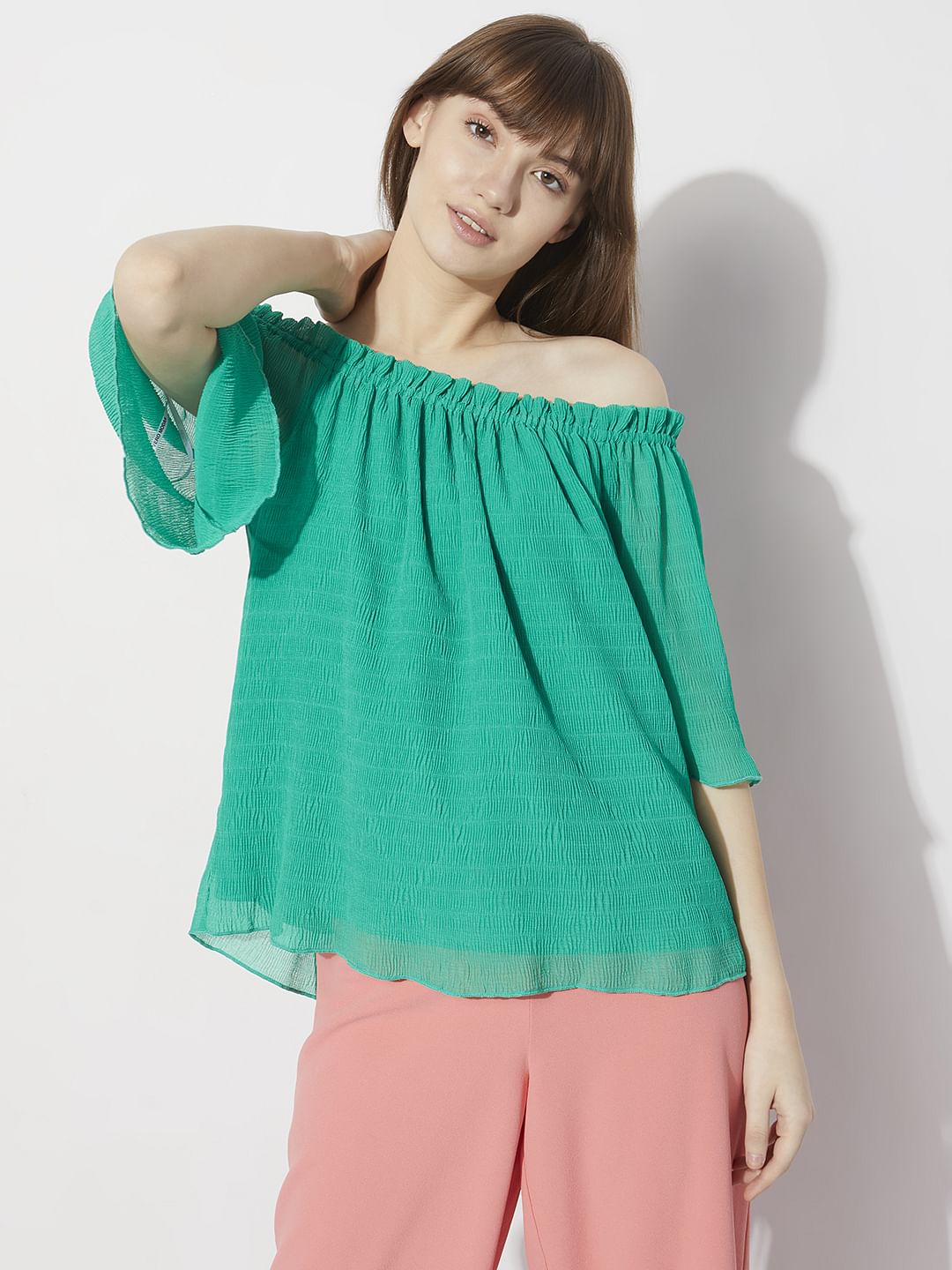 Green Off-Shoulder Top - Image 2