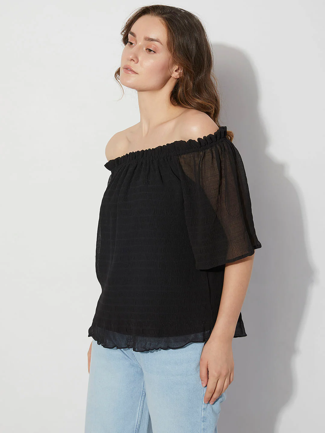 Black Off-Shoulder Top - Image 3