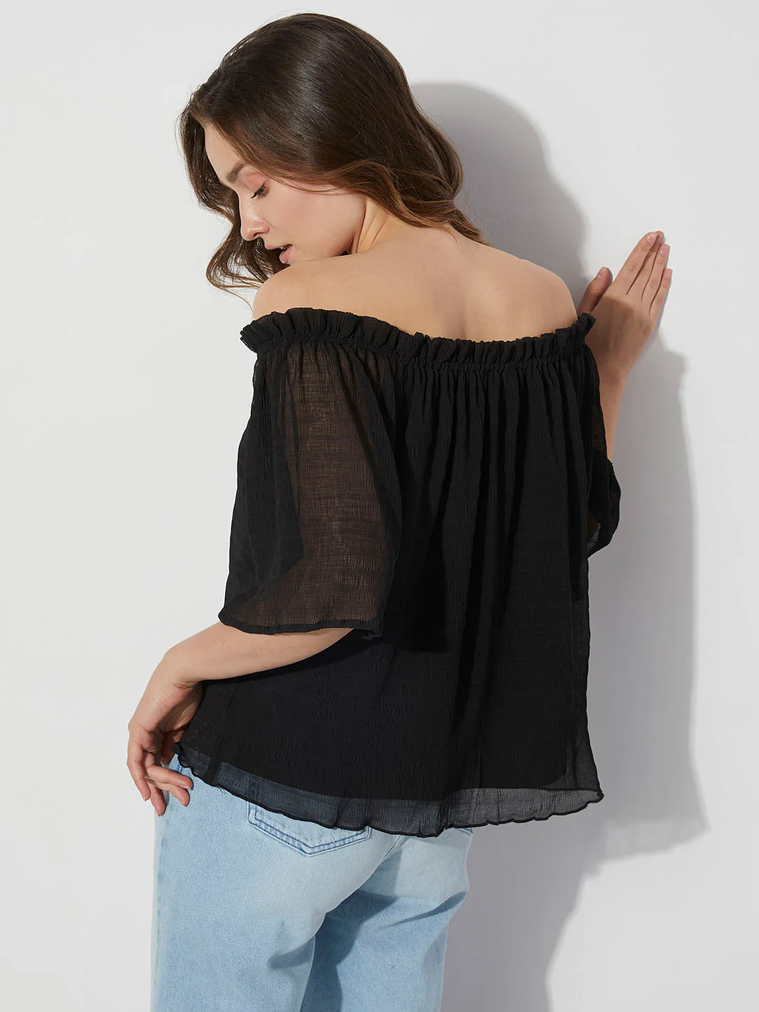 Black Off-Shoulder Top - Image 4