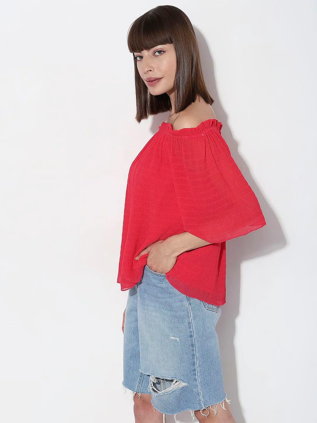 Red Off-Shoulder Top - Image 3
