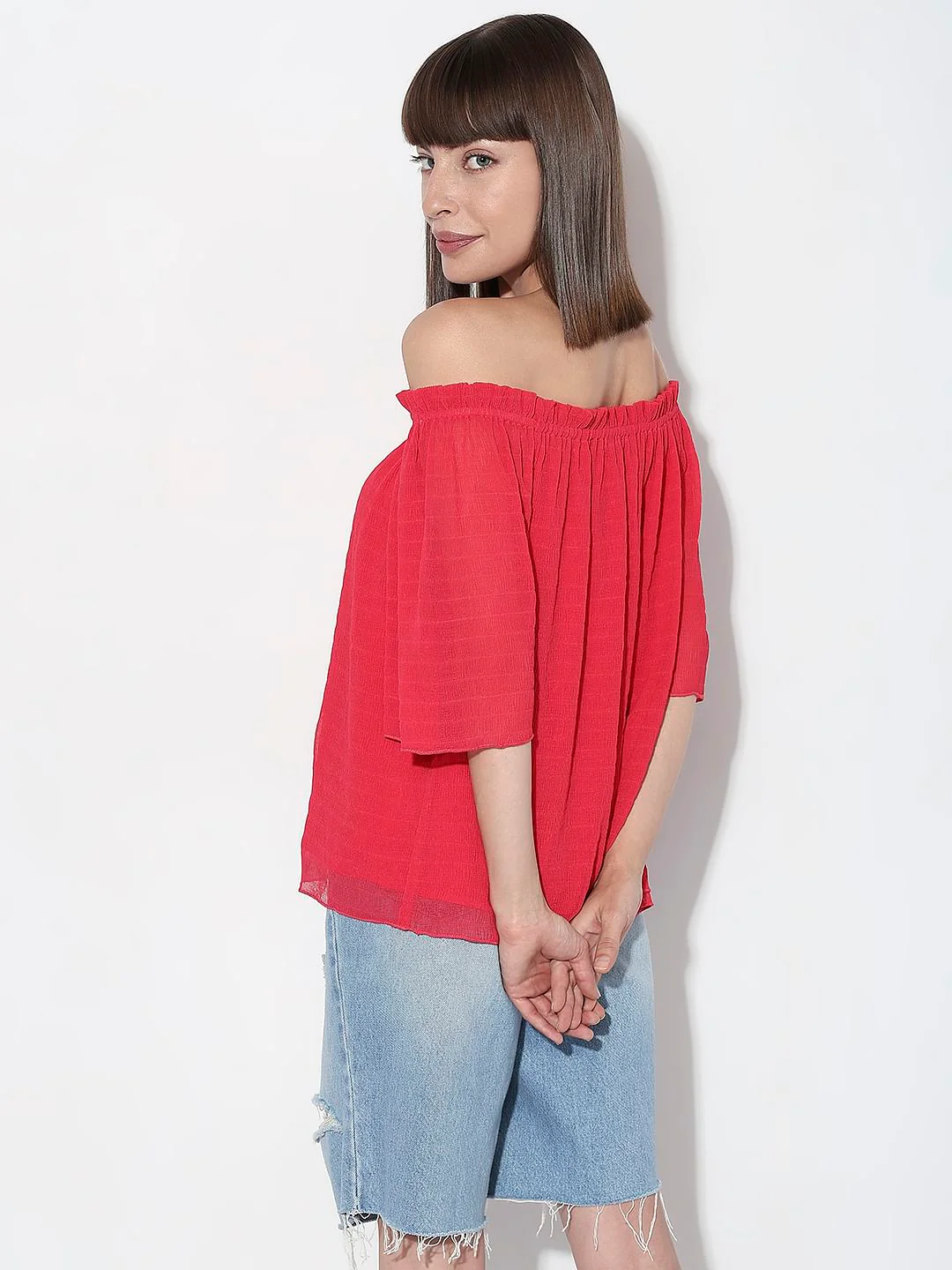 Red Off-Shoulder Top - Image 4