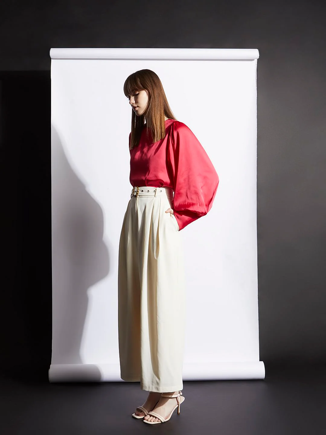 Magenta Batwing Sleeves Top