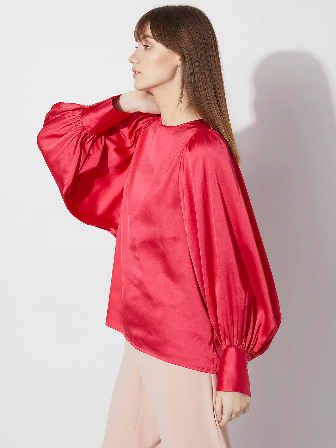 Magenta Batwing Sleeves Top - Image 3