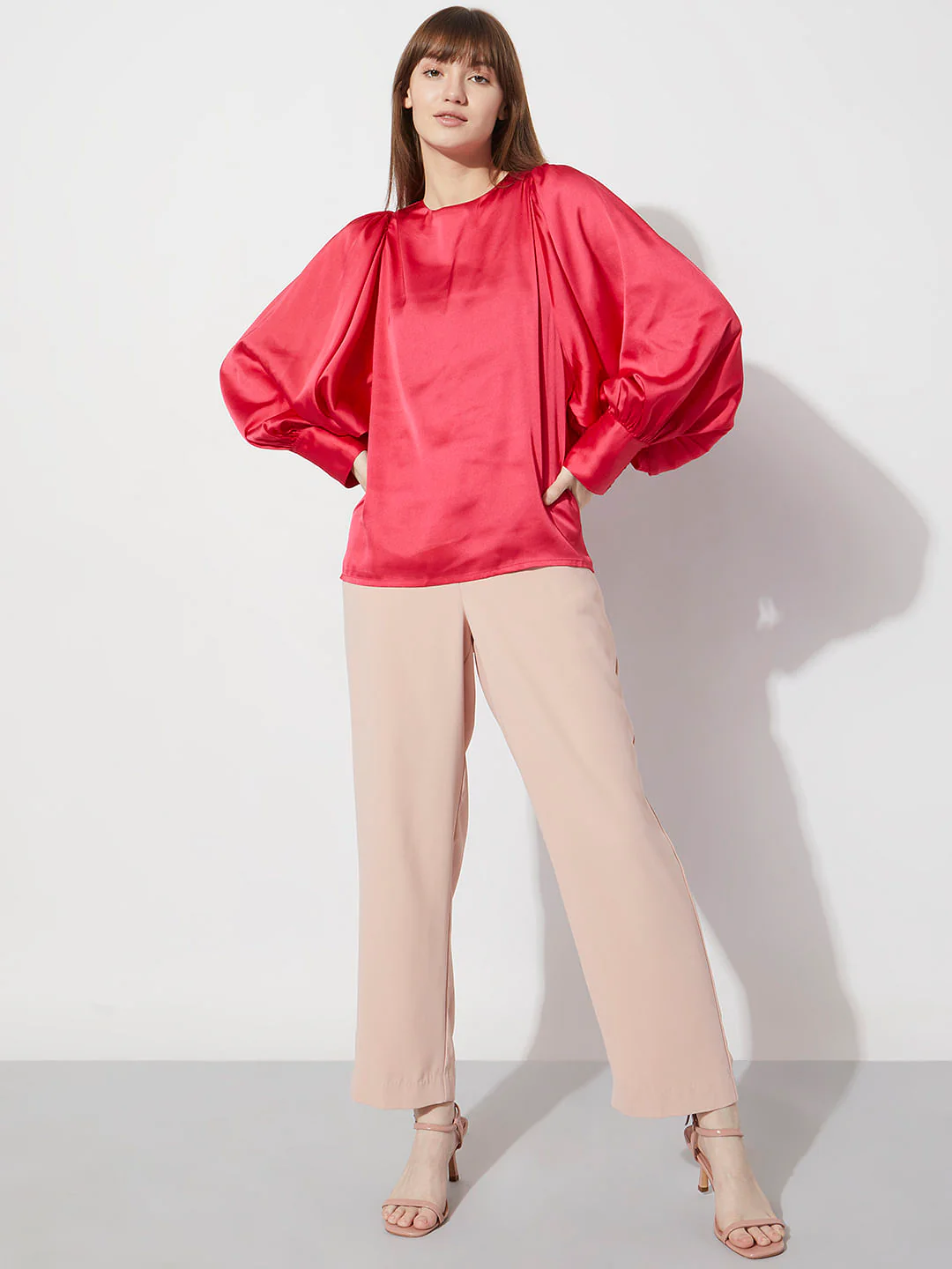Magenta Batwing Sleeves Top - Image 5