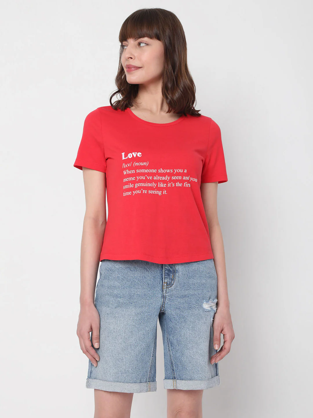 Red Text Print T-Shirt - Image 2