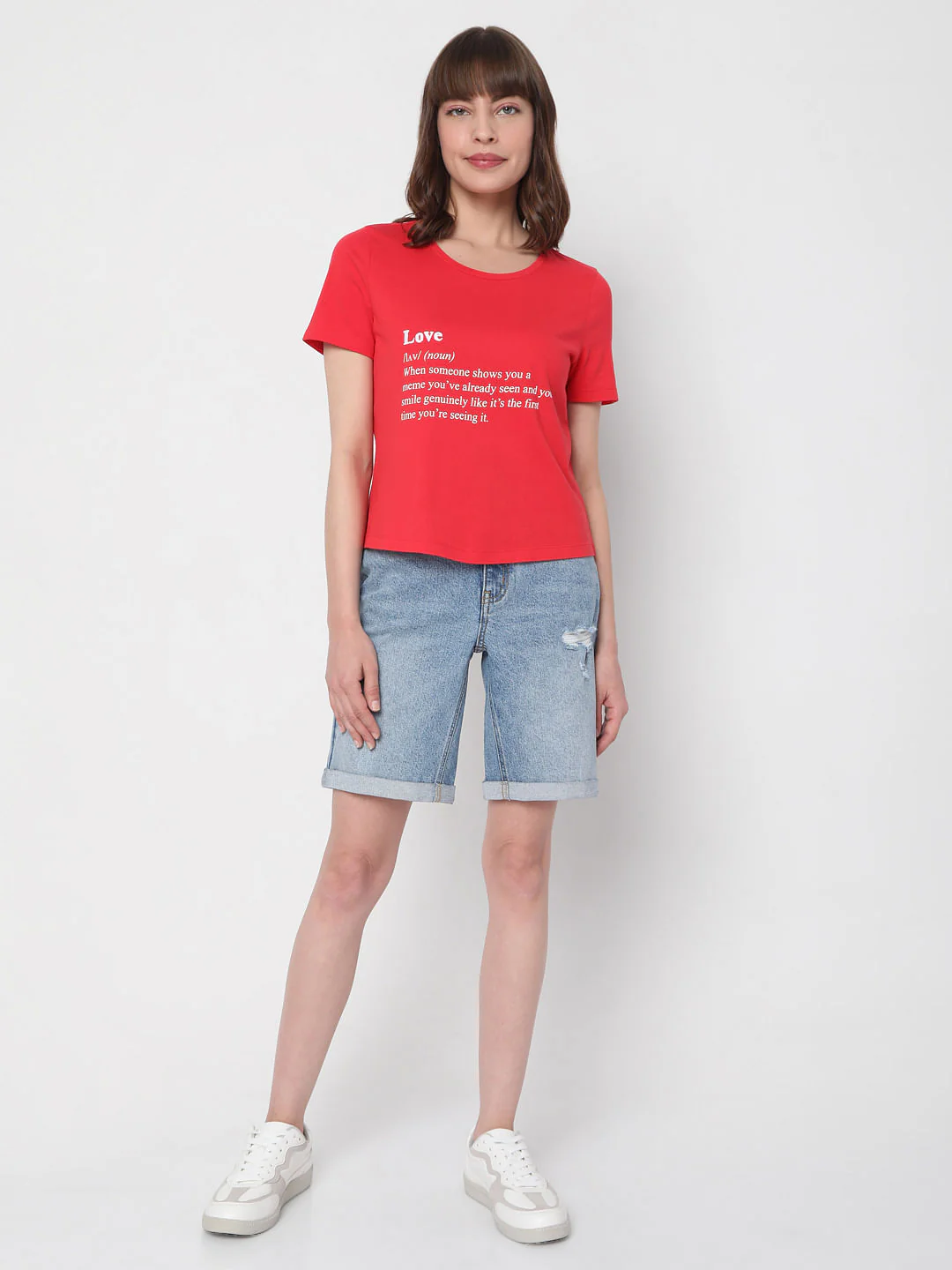 Red Text Print T-Shirt - Image 5
