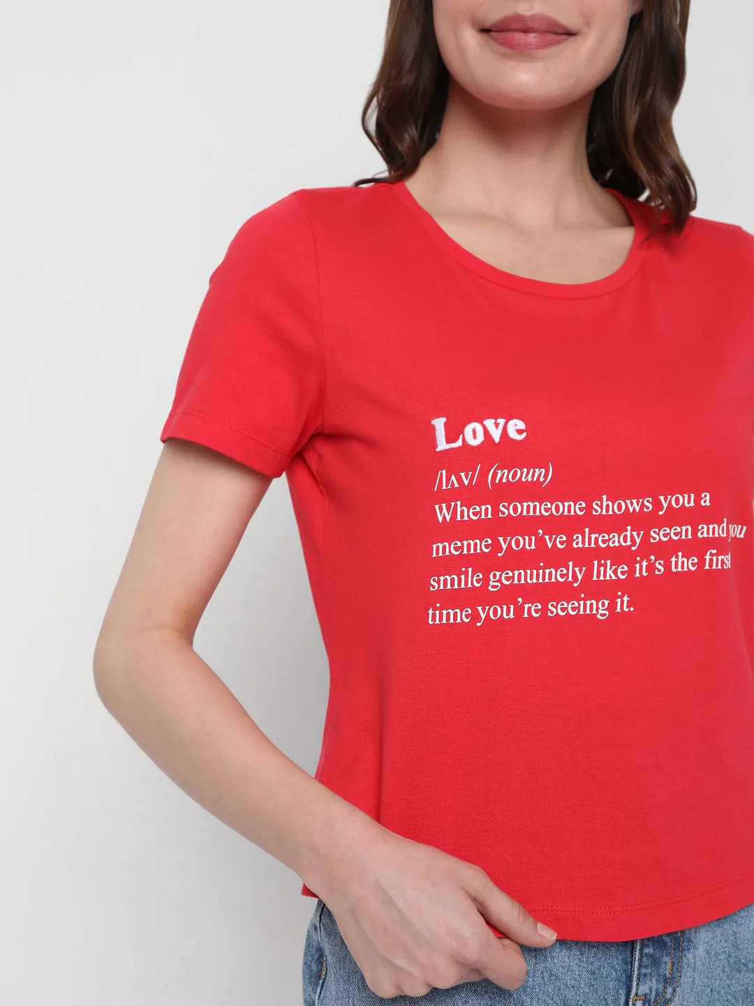 Red Text Print T-Shirt - Image 6