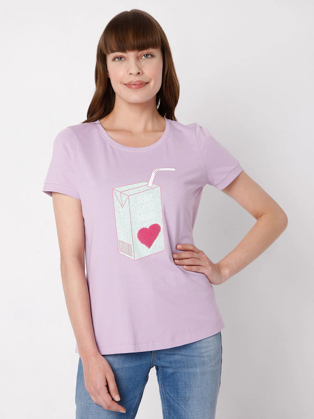 Lavender Graphic Print T-Shirt - Image 2
