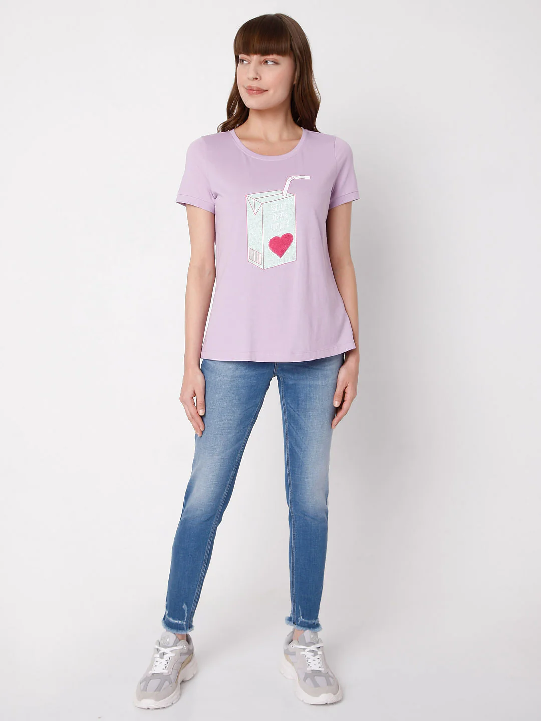 Lavender Graphic Print T-Shirt - Image 5