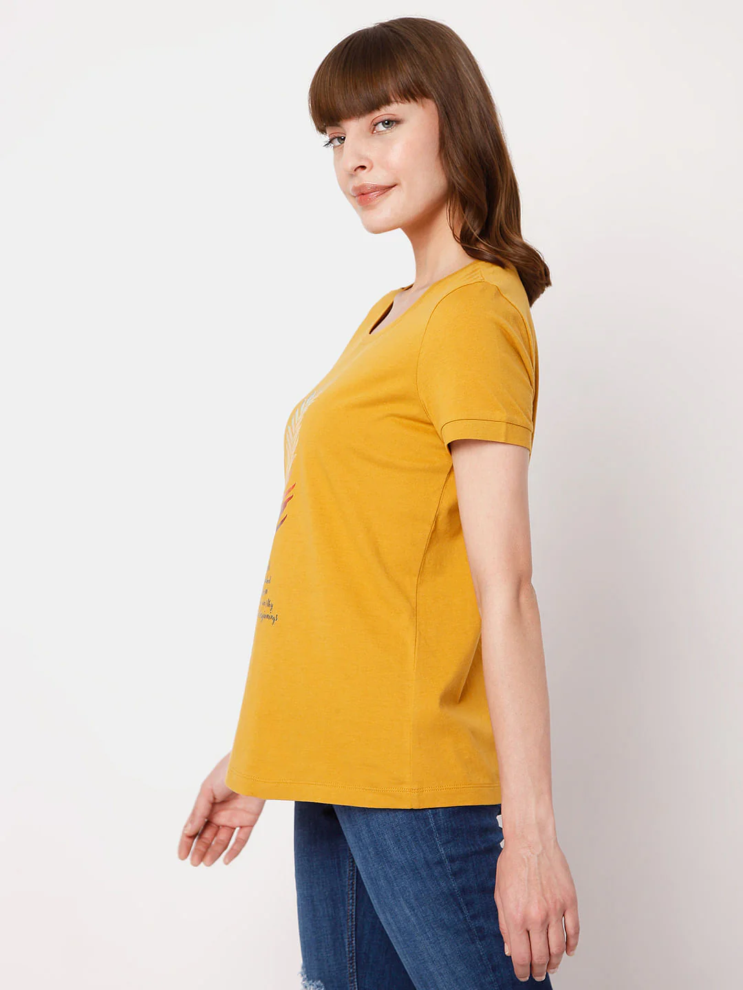 Mustard Graphic Print T-Shirt - Image 3