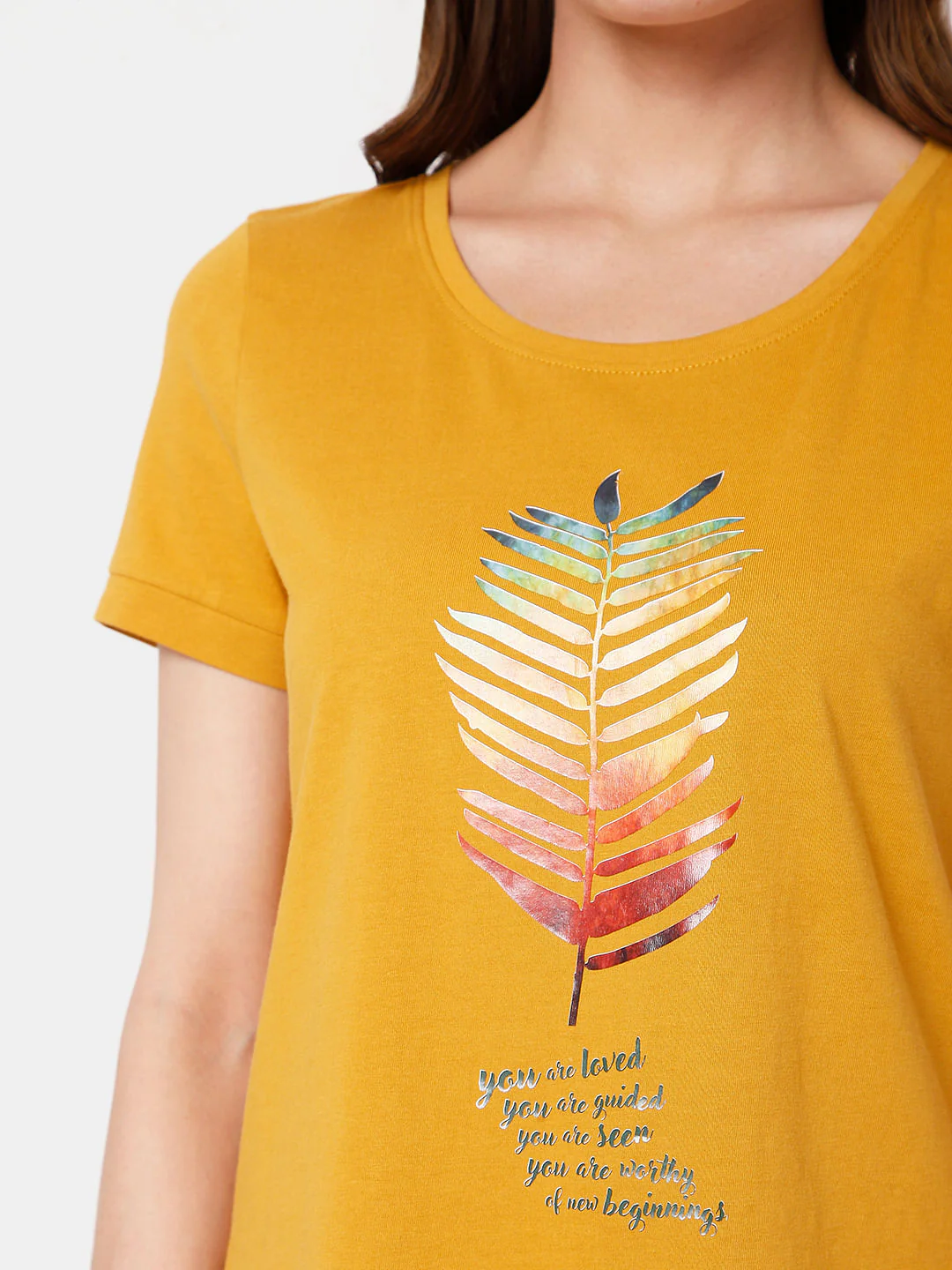 Mustard Graphic Print T-Shirt - Image 6