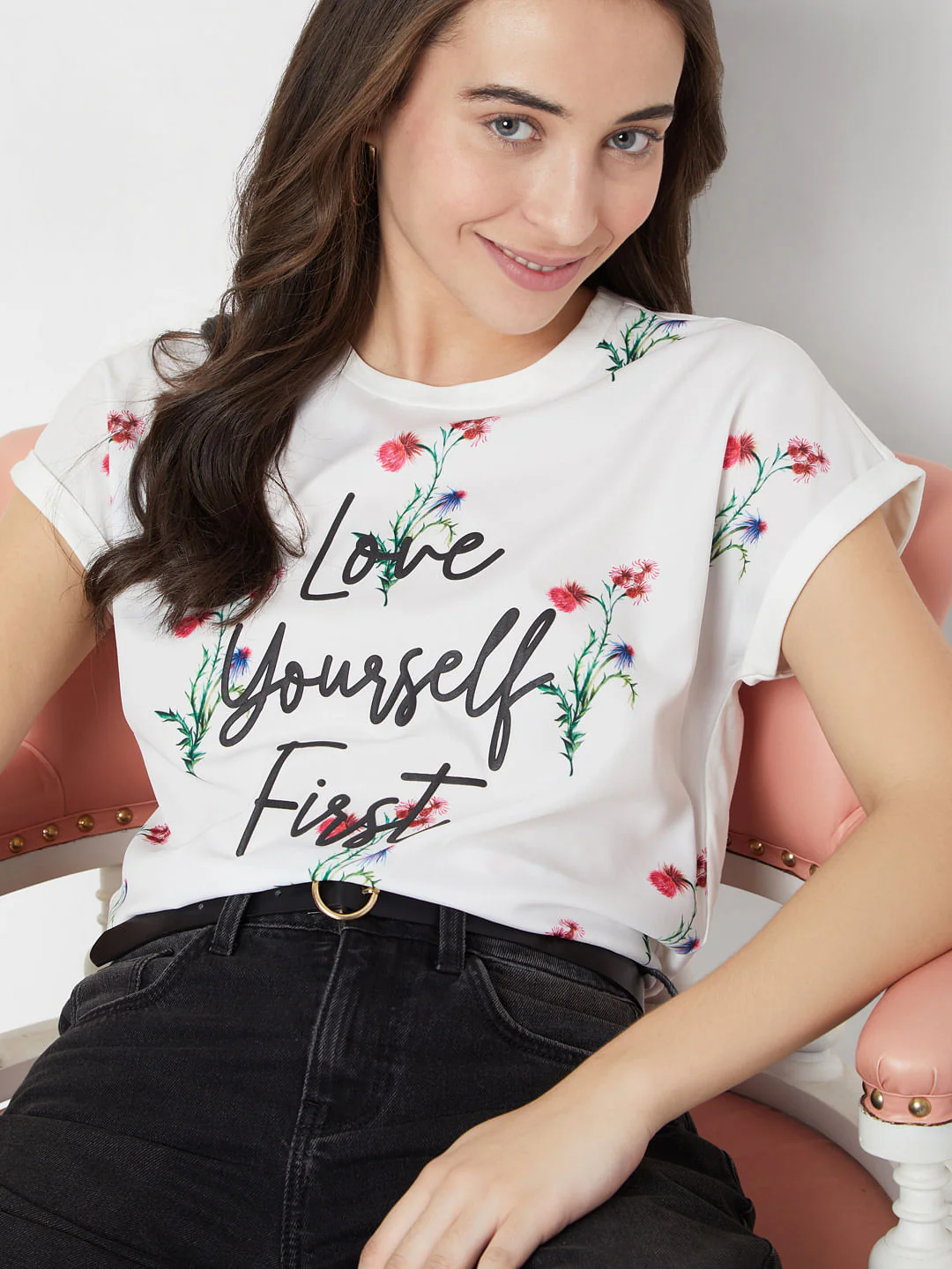 White Floral T-Shirt