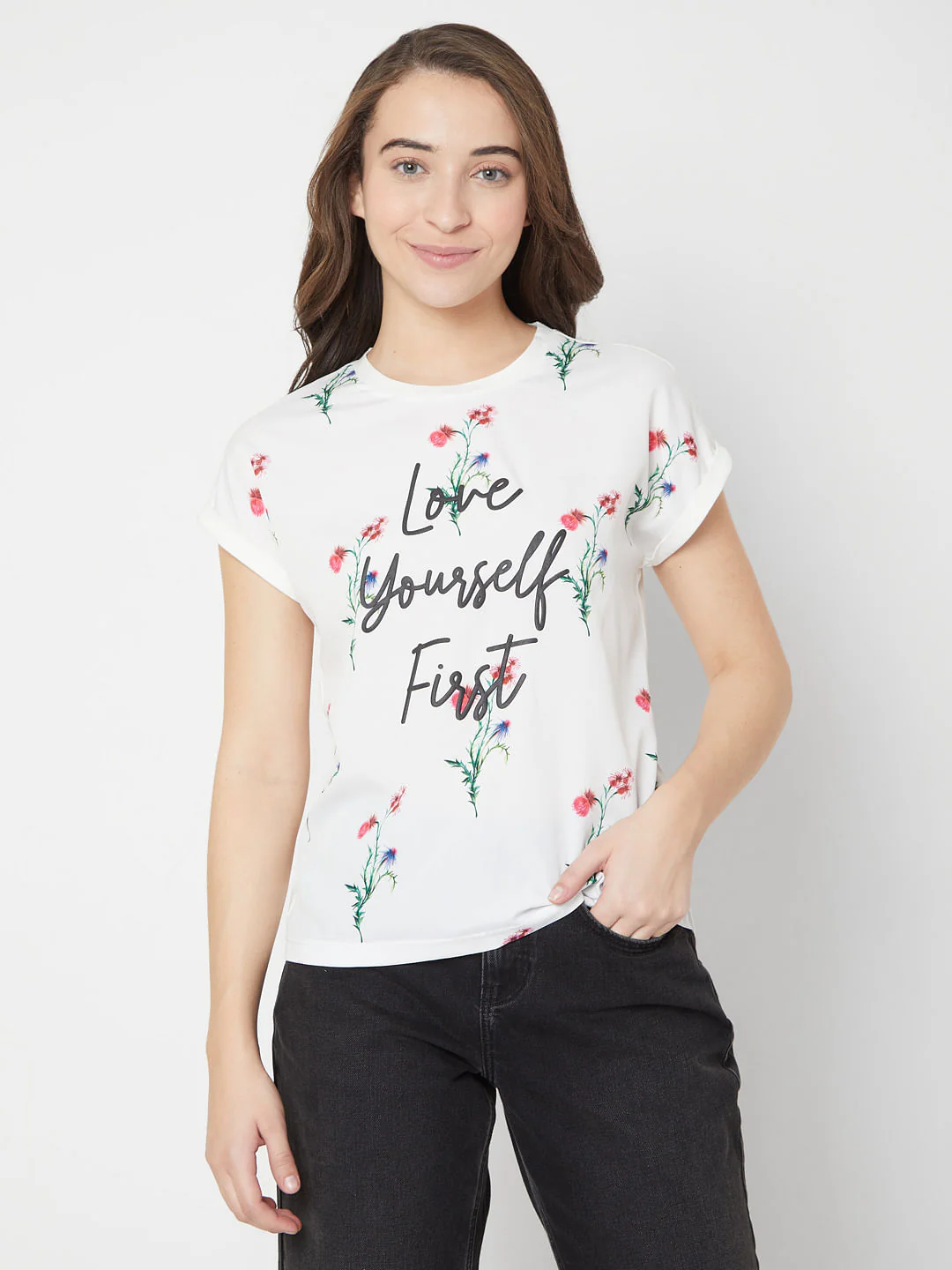 White Floral T-Shirt - Image 2