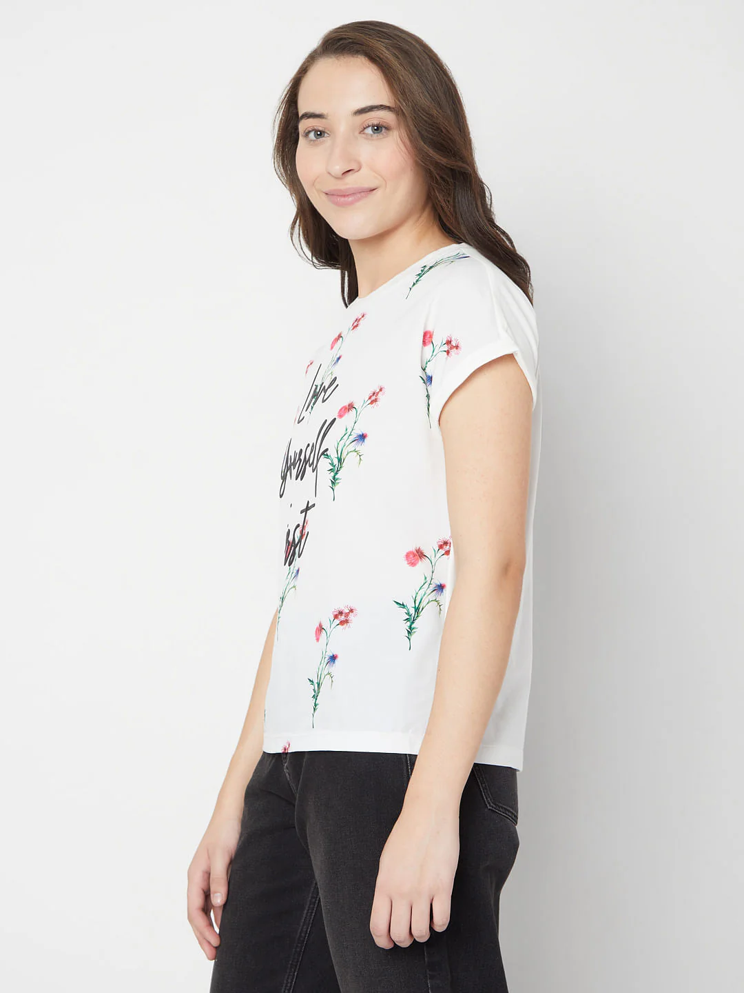 White Floral T-Shirt - Image 3
